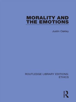 cover image of Morality and the Emotions